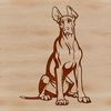 Lovely Sitting Doberman Pinscher Illustration A detailed vector illustration of a sitting Doberman Pinscher breed dog, suitable for various design purposes.