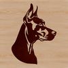 An SVG representation of a Doberman Pinscher breed, ideal for use in cutting machine designs and digital artwork.