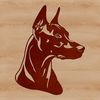 Cute Doberman Pinscher Head Vector Illustration High-quality illustration of a Doberman Pinscher dog's head, suitable for vector art and commercial or personal use.