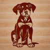 Adult Doberman Pinscher Illustration A high-quality vector illustration of a sitting Doberman Pinscher dog breed in its adult stage.