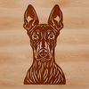 Dramatic Doberman Dog Portrait A high-quality digital illustration of a Doberman Pinscher dog's head, suitable for vector graphics projects.