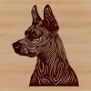 Vector Head Portrait of a Doberman Pinscher A detailed illustration of a Doberman Pinscher's head, suitable for vector graphics and digital design.