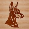Vector Head Study of a Doberman A detailed illustration of a Doberman Pinscher's head with prominent facial features.