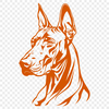 Detailed Doberman Pinscher Head Illustration for Vector Design Projects A detailed illustration of a Doberman Pinscher's head, suitable for use in vector art designs.