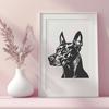 Artistic Doberman Pinscher In SVG For Free Download