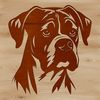 Boxer Dog Head Vector A vector illustration of a Boxer dog's head with a simple design.