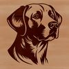 Happy Lab Head A close-up image of a happy Labrador Retriever's head, suitable for vector art designs.