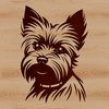 Fluffy Yorkshire Terrier Head Graphic A detailed vector illustration of a small, fluffy Yorkshire terrier's head.