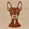 Doberman Pinscher Portrait Vector Vector portrait of a Doberman Pinscher breed dog for design and art use.