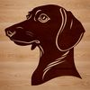 Friendly Dachshund Face Clip Art An SVG image featuring the face of a friendly Dachshund breed dog.