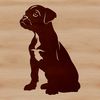 Free Vector Clip Art of a Laid-Back Boxer A digital illustration of a sitting Boxer dog breed, suitable for various design purposes.