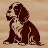 Sweet Sitting Cocker Spaniel Illustration A playful Cocker Spaniel breed dog sitting on its hind legs.