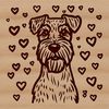 Miniature Dog with Love Hearts Illustration Illustration of a small dog breed with heart symbols on its head, suitable for vector designs and cutting machine projects.