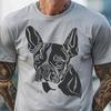 Boston Terrier Face Illustration A simple illustration of a Boston Terrier's head with distinctive features.