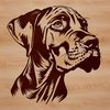 Great Dane Clip Art Illustration A large breed dog, specifically the Great Dane, depicted in vector art.