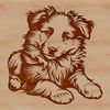 Free Vector Dog Graphic A high-quality illustration of a Shetland sheepdog lying down, suitable for graphic design projects.