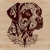 Rottweiler Illustration A high-quality digital illustration of a rottweiler's head, featuring detailed anatomy.