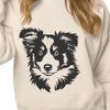 Sheltie Head Illustration Close-up vector illustration of a Shetland sheepdog's head.