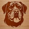 Beautiful Rottweiler Silhouette A digital illustration of a Rottweiler's head, suitable for vector design and cutting machine projects.