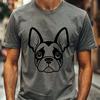 Close-up Boston Terrier Head Art A close-up illustration of a Boston Terrier's head with prominent facial features.