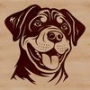 Stylish Rottweiler Head Design A detailed illustration of a Rottweiler's head, showcasing its distinctive features.