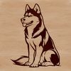 Free Digital Husky Clip Art A sitting Siberian Husky breed dog in a digital format.