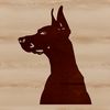 Doberman Pinscher Silhouette Image An isolated vector design of a Doberman Pinscher breed dog, suitable for digital use.
