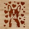 Lovely Boston Terrier Illustration Boston Terrier dog breed illustration in vector format with heart accents.