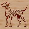 Standing Dog Silhouette SVG Art A realistic illustration of a Great Dane breed dog standing in a neutral background.