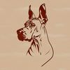 A vector graphic representation of a Great Dane, a popular animal pet known for its size.