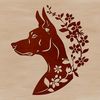 Beautiful Doberman Pinscher Vector Design An intricately designed vector art of a Doberman Pinscher breed dog.