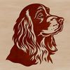 Happy Cocker Spaniel Head A depiction of a happy Cocker Spaniel's head, suitable for vector design and cutting machine projects.