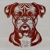 Free Vector Boxer Clip Art A detailed illustration of a dog's head, specifically a Boxer breed.