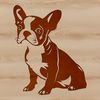 Cute Sitting Dog Design A detailed SVG design of a sitting Boston Terrier animal, suitable for various cutting machines and digital art software.