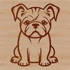 Cute Sitting Bulldog SVG Image A sitting bulldog breed dog with wrinkled skin and a calm expression.