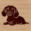 Long and Lovely Dog Breed Clip Art A small breed dog with a long body, typical of a dachshund.