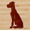 Free Vector Art of a Calm Great Dane A large breed dog, specifically a Great Dane, sitting calmly.