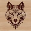Free Vector Dog Art A portrait of a husky dog with distinctive facial features.