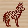 Husky Illustration in Stylized Form A stylized illustration of a Husky standing upright, suitable for digital design projects.
