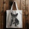 Vector Art Sitting Dog Design A stylized illustration of a sitting Boston Terrier dog in vector format.