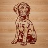 Lovable Great Dane Dog Breed Illustration A medium-sized dog breed, the Great Dane is depicted in an upright sitting position.