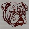 Cute Canine SVG Design A stylized illustration of a bulldog's head, suitable for use in digital designs.