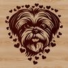Lovely Shih Tzu Portrait A close-up illustration of a Shih Tzu's head with love hearts surrounding it.