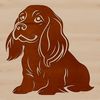 Cartoon Cocker Spaniel in a Sitting Position A cartoon illustration of a friendly Cocker Spaniel sitting on its haunches.