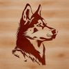 A high-quality digital illustration of a Husky's head, ideal for use in various design projects.