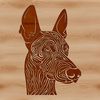Elegant Doberman Breed Illustration A detailed illustration of a Doberman Pinscher's head featuring distinctive markings.