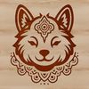 Beautiful Japanese Dog Breed Design A detailed illustration of a Shiba Inu dog's head, suitable for use in vector art designs.
