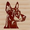 Beautiful Dog Illustration SVG Download A close-up illustration of a Doberman Pinscher's head, rendered as vector art.