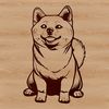 A seated Shiba Inu dog breed, suitable as vector clip art for various design applications.