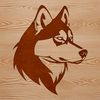 A high-quality digital illustration of a Siberian Husky's head from the side.